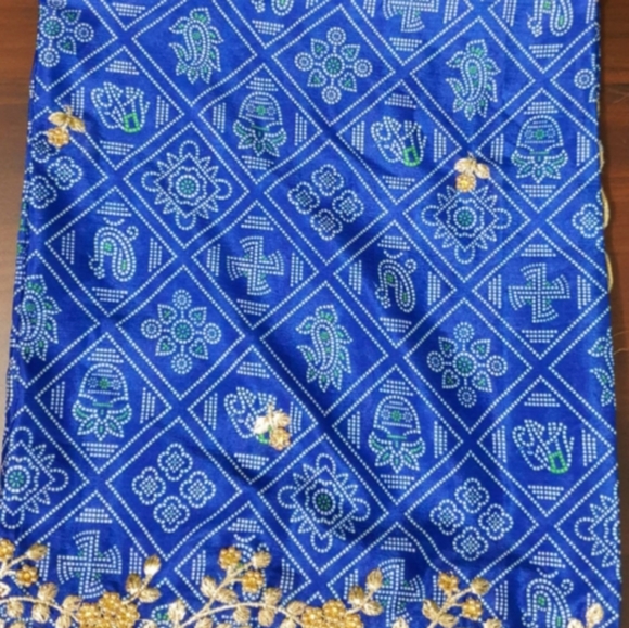 Rani pink and royal blue lehanga with duppata - Picture 6 of 6